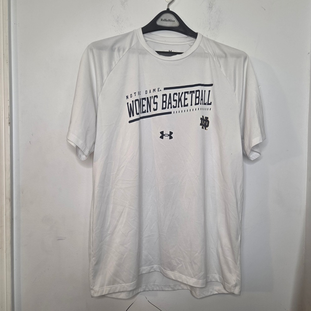 Under Armour Notre Dame Womens Basketball Shirt White Large Loose Fit ND Shirt